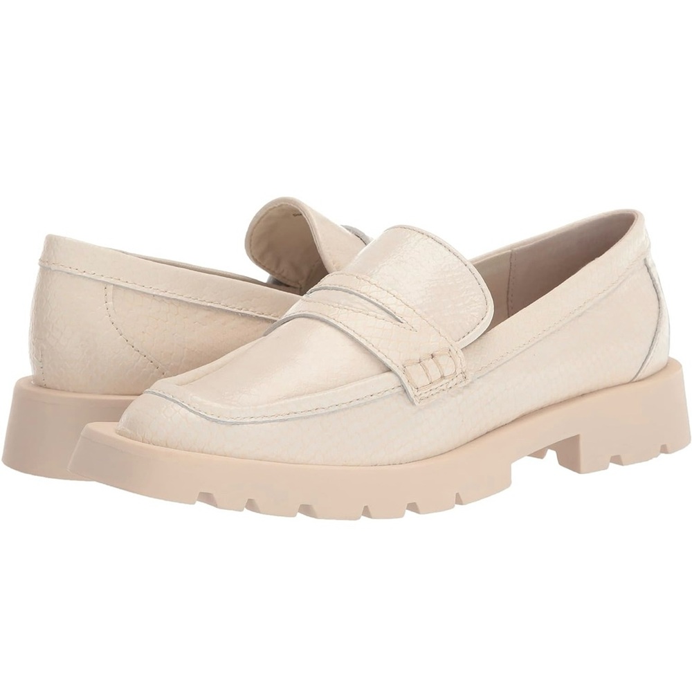 Dolce Vita Cream Elias Loafer in Ivory Embossed Leather